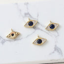 10pcs Real 18K Gold Plated Evil Eye Charm,Gold Initial Charm,Blue Evil Eye,Vermeil Evil Eye Pendant,cz Pave Evil Eye Pendant, Finding