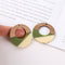 4pcs Epoxy Resin Pendants, Semi Translucent White Resin Findings, Wood and Resin Pendant, Color Blocked, Large Round Charm