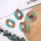 4pcs Epoxy Resin Pendants, Diamond Translucent White Resin Findings, Wood and Resin Pendant, Color Blocked, Large Round Charm