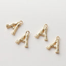 5pcs Real 18K Gold Plated Letter Charm,Gold Initial Charm,Vermeil Letter Pendant,Gold Initial Charms,Capital A-Z 10*12mm