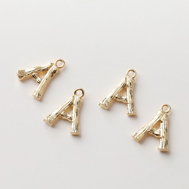 5pcs Real 18K Gold Plated Letter Charm,Gold Initial Charm,Vermeil Letter Pendant,Gold Initial Charms,Capital A-Z 10*12mm