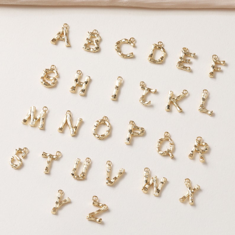 5pcs Real 18K Gold Plated Letter Charm,Gold Initial Charm,Vermeil Letter Pendant,Gold Initial Charms,Capital A-Z 10*12mm