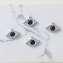 10pcs Real 18K Gold Plated Evil Eye Charm,Gold Initial Charm,Blue Evil Eye,Vermeil Evil Eye Pendant,cz Pave Evil Eye Pendant, Finding