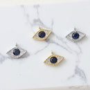 10pcs Real 18K Gold Plated Evil Eye Charm,Gold Initial Charm,Blue Evil Eye,Vermeil Evil Eye Pendant,cz Pave Evil Eye Pendant, Finding