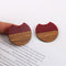 4pcs Epoxy Resin Pendants, Semi Translucent Red Resin Findings, Wood and Resin Pendant, Color Blocked, Large Round Charm