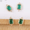 10pcs Emerald Green Crystal Glass Charm Pendant, Faceted Lucite Beads,Rectangle Glass Connector,Bezel Gemstone, wholesale prices