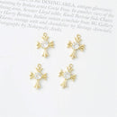 6pcs Real 18K Gold Plated Cross Charm,Gold Initial Charm,Vermeil Cross Pendant,Tiny Gold Cross,cz pave Cross Charm