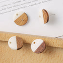 10pcs Round Wood Earrings, Ear Wire, Earrings Post,14mm Wood Earrings Studs,Diy Jewelry Accessories Craft Supplies