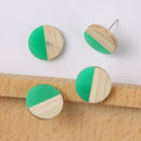 10pcs Round Wood Earrings, Ear Wire, Earrings Post,14mm Wood Earrings Studs,Diy Jewelry Accessories Craft Supplies