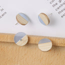 10pcs Round Wood Earrings, Ear Wire, Earrings Post,14mm Wood Earrings Studs,Diy Jewelry Accessories Craft Supplies