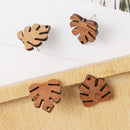 10pcs Leaf Wood Earrings, Ear Wire, Earrings Post, Wood Earrings Studs,Diy Jewelry Accessories Craft Supplies