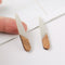 4pcs Epoxy Resin Pendants, Long Stick Translucent White Resin Findings, Wood and Resin Pendant, Color Blocked, Long BarCharm