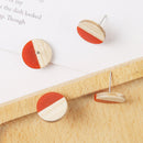 10pcs Round Wood Earrings, Ear Wire, Earrings Post,14mm Wood Earrings Studs,Diy Jewelry Accessories Craft Supplies