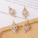 10pcs cz pave Leaves charm,bracelet necklace pendant,pave charm,gold plated over brass