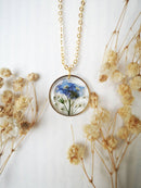 Forget Me Not Necklace,dainty Forget Me Not Jewelry, Real Flower Jewellery,Resin Jewelry, unique birthday gift, Real Pressed Flower Necklace