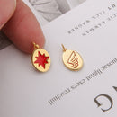 6pcs Nickel Free Real 18K Gold Plated Enamel Star Charm,Gold Initial Charm,Vermeil lightning Pendant,high quality