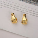 6pcs Nickel Free Real 18K Gold Plated Hand Charm, Gold Initial Charm, Vermeil Hand Pendant, high quality