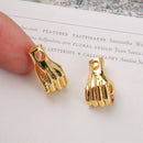 6pcs Nickel Free Real 18K Gold Plated Hand Charm, Gold Initial Charm, Vermeil Hand Pendant, high quality