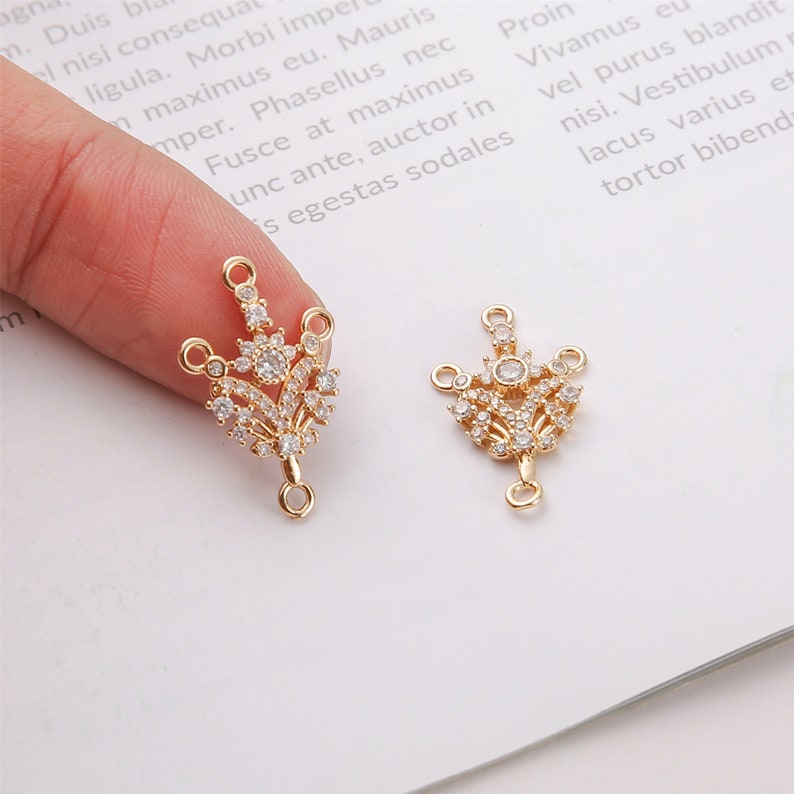 10pcs cz pave Leaves charm,bracelet necklace pendant,pave charm,gold plated over brass