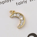 6pcs Nickel Free Real 18K Gold Plated Star Charm,Gold Initial Charm,Vermeil moon Pendant,Tiny Gold Star,cz pave star Charm