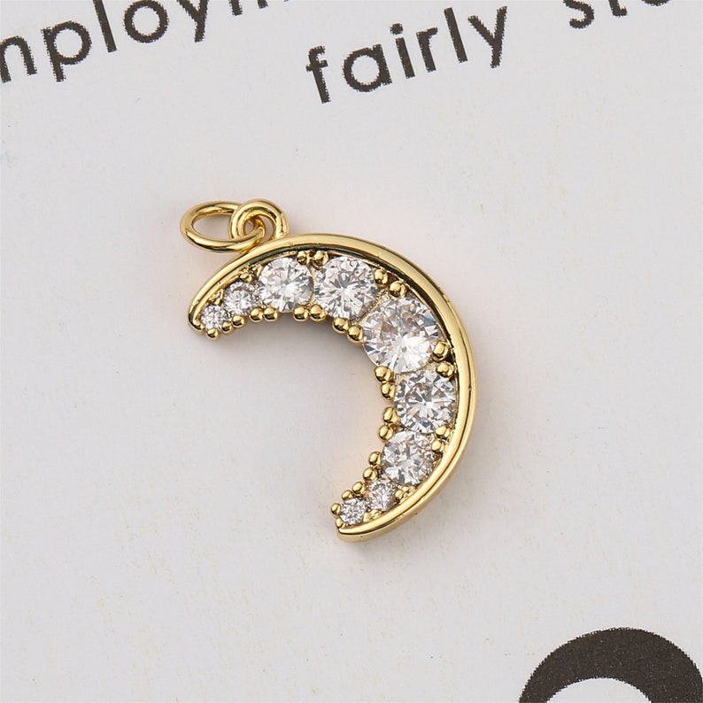 6pcs Nickel Free Real 18K Gold Plated Star Charm,Gold Initial Charm,Vermeil moon Pendant,Tiny Gold Star,cz pave star Charm