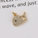 6pcs Nickel Free Real 18K Gold Plated Whale Charm,Gold Initial Charm,Vermeil Whale Pendant,cz pave Fish Charm,high quality