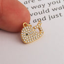 6pcs Nickel Free Real 18K Gold Plated Whale Charm,Gold Initial Charm,Vermeil Whale Pendant,cz pave Fish Charm,high quality