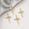 6pcs Real Gold Cross Charm Pendant, Rose Flower Cross Charm, Necklace Pendant,Faith,Religious,Royal Cross Charm,Nickel-free, high quality