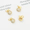 6pcs high quality Real Gold Plated Apple Charm, Zircon Apple Pendant, CZ Pave Apple,Tiny Fruit, Food Finding, Nickel Free