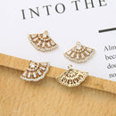 10pcs cz pave Fan Shape charm,bracelet necklace pendant,pave charm