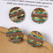 4pcs Epoxy Resin Pendants, Round Translucent White Resin Findings, Wood and Resin Pendant, Color Blocked, Large Round Charm