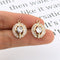 10pcs Gold Plated Round Zircon Charm, cz Pave Round Pendant, Jewelry Making Materials