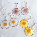 Daisies Dangle Earrings with Real Pressed Flowers, Handmade White Daisies, Special, Gifts for Her