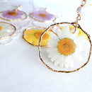 Daisies Dangle Earrings with Real Pressed Flowers, Handmade White Daisies, Special, Gifts for Her