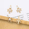 10pcs cz pave Leaves charm,bracelet necklace pendant,pave charm,gold plated over brass