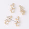 10pcs cz pave Leaves charm,bracelet necklace pendant,pave charm,gold plated over brass