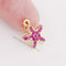 6pcs Real Gold Plated CZ Pave Starfish Charm, Tiny Mini Starfish , Zircon Starfish Pendant, Animal Charm, Food, Pave Charm