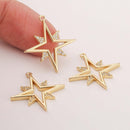 10pcs Real 18K Gold Plated Star Charm,Gold Initial Charm,Vermeil Star Pendant,Tiny Gold Star,cz pave star Charm