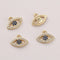 6pcs Real 18K Gold Plated Evil Eye Charm,Gold Initial Charm,Blue Evil Eye,Vermeil Evil Eye Pendant,cz Pave Evil Eye Pendant, Finding