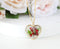 Handmade Pressed Real Flower Floral Resin Heart Pendant Necklace Gift for Women Girls