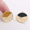 10pcs Matt Gold Plated Round Charm, Round Enamel Pendant