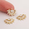 10pcs cz pave Fan Shape charm,bracelet necklace pendant,pave charm,real gold plated over brass