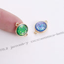 10PCS Round Imitation Opal, Resin Opal Connector, Resin Druzy Pendant Charm Drop, Bezel Gem Druzy, Link,12MM, Jewelry Findings