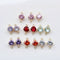 10pcs Gold Plated Glass zircon Charm, crystal Connector, Glass zircon round double pendant, DIY Jewelry Supply