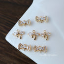 10pcs diy zircon Connector Pendant Charm, Rhinestone Bow Charm Pendant, Bezel Gemstone, wholesale prices