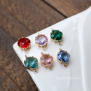 10pcs CZ Pave Diamond Connector charm, 15mm bracelet necklace pendant, 6color pave charm,gold plated over brass