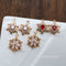 10PCS Gold Plated Cubic Zirconia Snowflake Charms, CZ Pave Flower Pendant, Rhinestone Charm, diy Jewelry Making