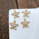 10pcs Five pointed star zircon Charm pendant, 15mm Zircon Charm, Star CZ Pave Pendant Charm, earrings bracelet necklace Jewelry Making