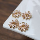 10pcs Flower zircon Charm pendant, 13mm Flower Zircon Charm, CZ Pave Pendant Charm, DIY Jewelry Making