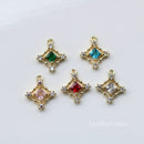 10pcs Glass zircon Charm pendant, 14mm Zircon Charm, CZ Pave Pendant Charm, DIY earrings necklace pendant Jewelry Making